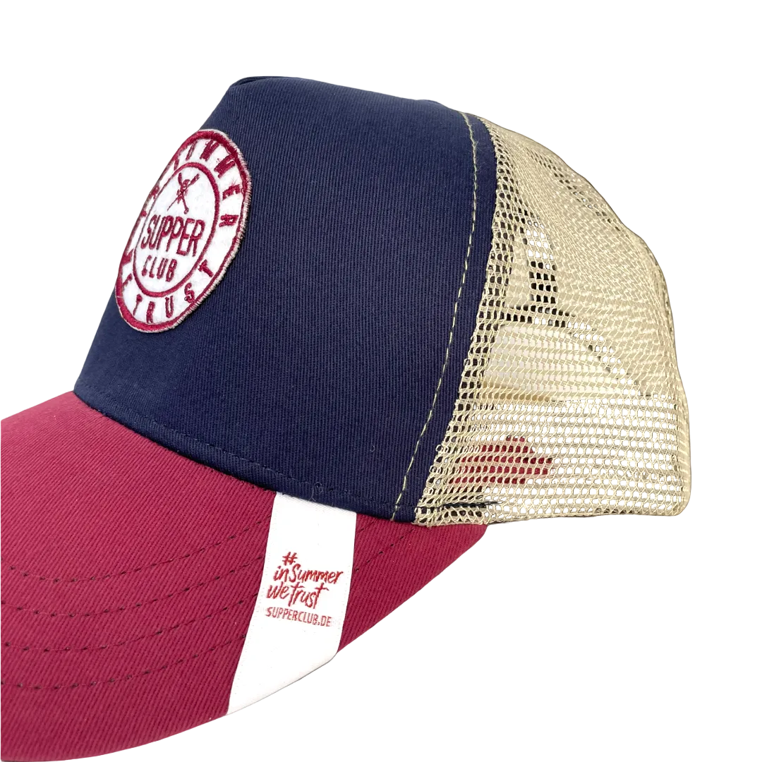 Red-Blue-Grey Supper Cap