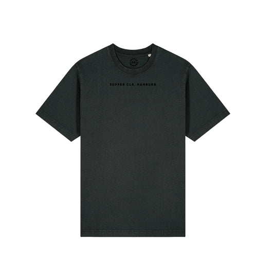 Supper Club T-Shirt "Square Logo" Dyed Black Vintage